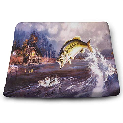 ADGoods Cojín de Asiento Cuadrado Square Seat Cushions Shad Fish Premium Comfort Memory Foam Kitchen Chairs Pad For Office,Kitchen,Travel,Car