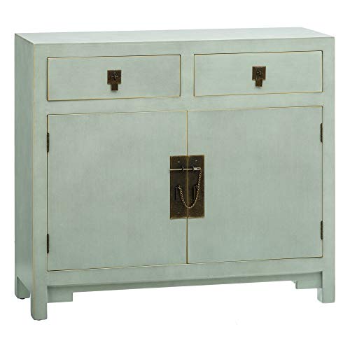 Aparador Oriental Verde Menta con 2 cajones, de Madera DM y Abeto de 90x26x78 cm. - LOLAhome