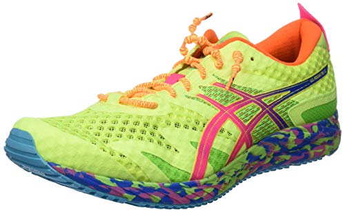 Asics Gel-Noosa Tri 12, Running Shoe para Hombre, Seguridad Amarillo/Rosa Fuerte, 46.5 EU