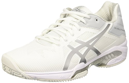 Asics Gel-Solution Speed 3 Clay, Zapatillas de Tenis para Mujer, Blanco (White/Silver), 40 EU