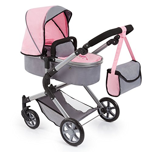 Bayer Design 18108 AA Neo Star muñecas Cochecito con Bolso Cambiador, Suave Color Rosa/Gris