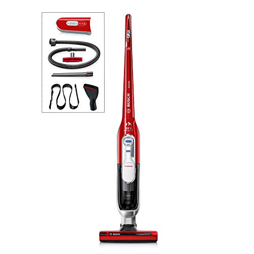 Bosch BBH628P1 Athlet Zoo'o Serie | 6 Aspirador sin cable, Kit de accesorios especial para mascotas, 3 velocidades, 28 V, color rojo