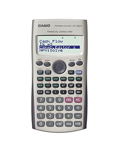 CASIO FC-100V Calculadora Financiera, 13.7 x 80 x 161 mm, color gris