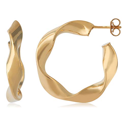 Córdoba Jewels | Pendientes en plata de ley 925 bañada en oro con diseño Aros Rizados Gold