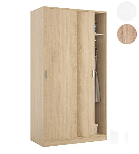 Habitdesign MAX019F - Armario Dos Puertas correderas, Color Roble Canadian, Medidas: 100x200x50 cm de Fondo Habitdesign MAX019F - Armario Dos Puertas correderas, Color Roble Canadian, Medidas: 100x200x50 cm de Fondo