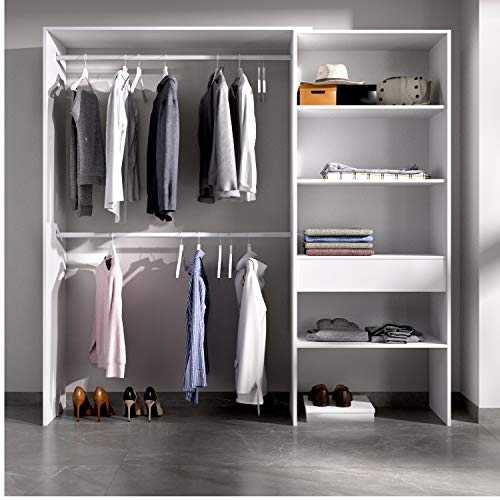 HABITMOBEL Vestidor para Dormitorio o Recibidor en Color Blanco, Tres baldas, Medidas: Alto: 187 cm x Fondo: 40 cm x Ancho: 160 cm HABITMOBEL Vestidor para Dormitorio o Recibidor en Color Blanco, Tres baldas, Medidas: Alto: 187 cm x Fondo: 40 cm x Ancho: 160 cm