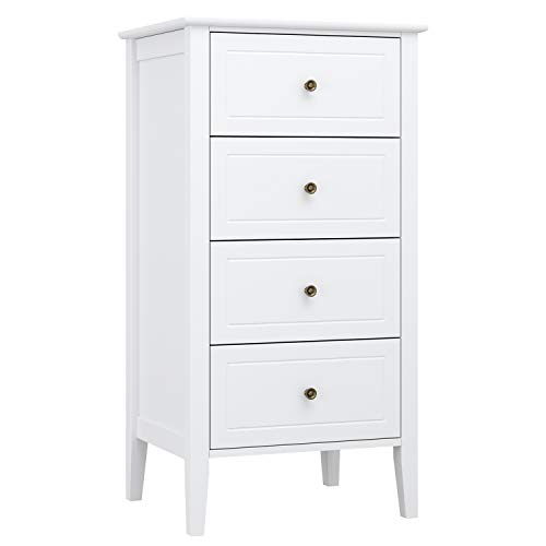 Homfa Mesita de Noche Mesilla Auxiliar con 4 Cajones para Dormitorio y Salón Armario de Cajones Blanco 50x40x95cm (1) Homfa Mesita de Noche Mesilla Auxiliar con 4 Cajones para Dormitorio y Salón Armario de Cajones Blanco 50x40x95cm (1)