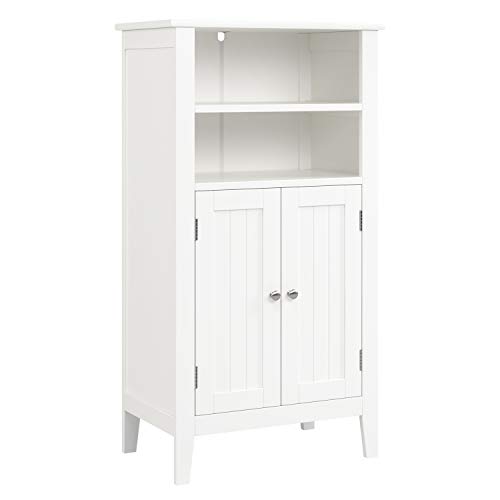 Homfa Mueble Auxiliar Baño Armario de Suelo para Baño Cocina Salón Armario Almacenaje con 4 Compartimentos 2 Puertas Blanco 50x30x92.5cm Homfa Mueble Auxiliar Baño Armario de Suelo para Baño Cocina Salón Armario Almacenaje con 4 Compartimentos 2 Puertas Blanco 50x30x92.5cm