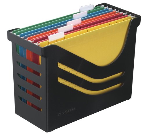 Jalema Atlanta Res - Caja reciclada para archivos (incluye 5 archivos de varios colores), color negro