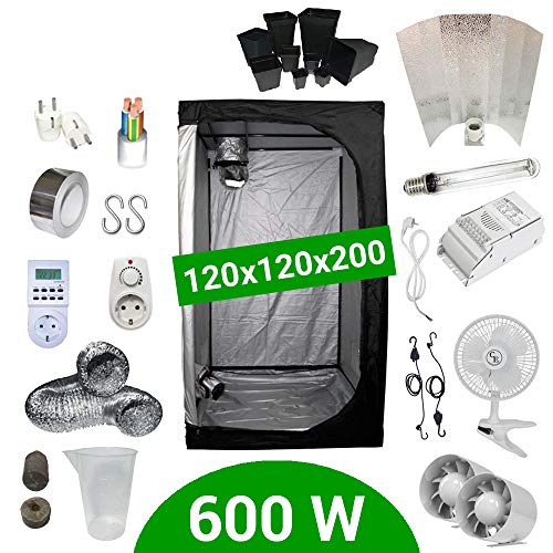 Kit de cultivo interior 600W SHP Stuko - Armario 120x120x200 - Balastro ETI 1