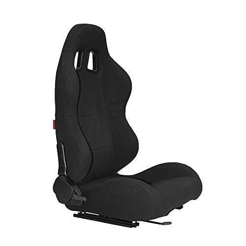MODAUTO Asiento Deportivo Coche, Semibaquet Ajustable, de Tela, con Ríeles incluidos, Conductor y Pasajero, Universal para Coche y Simulador de Conducción, Modelo N100R, Negro MODAUTO Asiento Deportivo Coche, Semibaquet Ajustable, de Tela, con Ríeles incluidos, Conductor y Pasajero, Universal para Coche y Simulador de Conducción, Modelo N100R, Negro