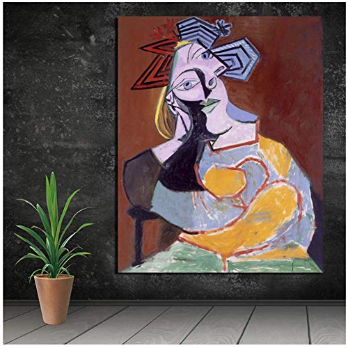 Obras de arte Autores Pablo Picasso Lienzo Pintura Sala de estar Decoración del hogar Arte moderno de la pared Carteles Imágenes-50X60Cm Sin marco