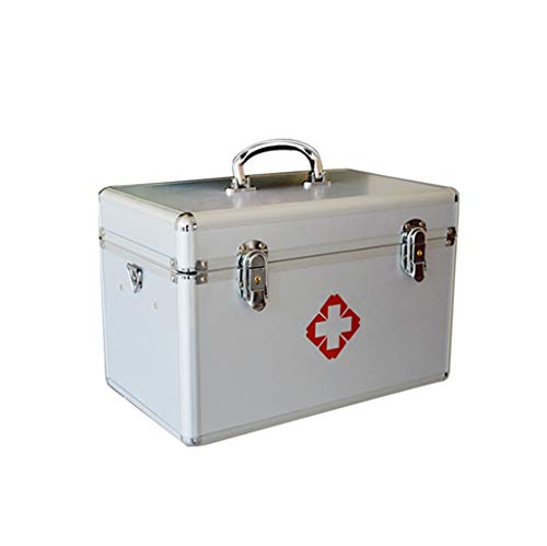 Primera Clínica De Asistencia Hogar Caja De La Medicina Grande De Múltiples Capas De La Caja De Almacenaje De Infusión Hogar Caja De Almacenamiento HUXIUPING ( Color : Silver , Size : 16 inches )