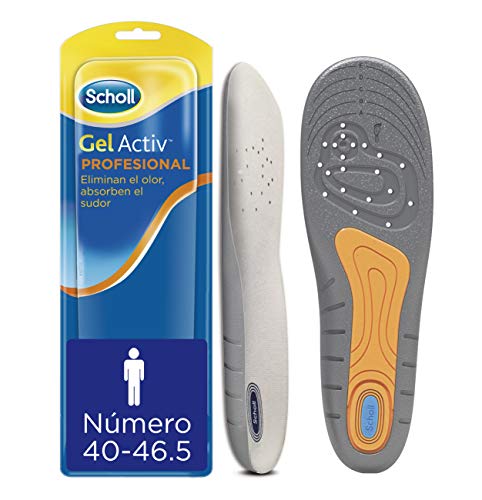 Scholl Plantillas Gel Activ Profesional para hombre, para calzado trabajo, absorción de impactos y amortiguación, talla 40 - 46.5, 1 par (2 plantillas)