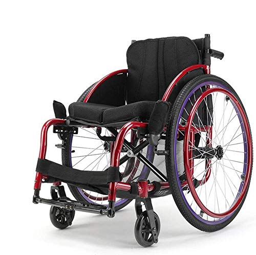 Sillas de ruedas ajustables y livianas 13 kg Silla de ruedas de transporte plegable portátil Asiento ergonómico Soporte de carga de 100 kg Asiento de 40 * 40 cm Moda Tipo de silla de ruedas deportiva