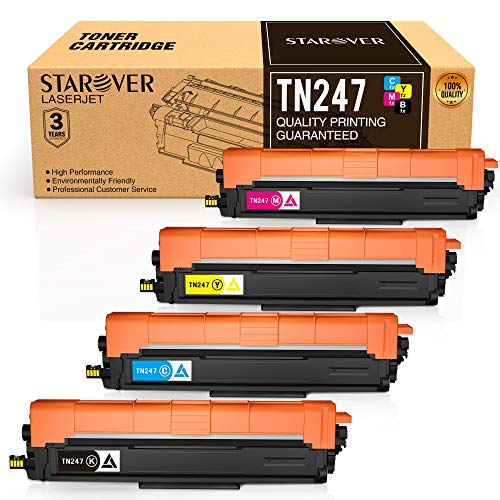 STAROVER Cartucho de Tóner Compatible Repuesto para Brother TN247 TN243 para HL-L3210CW HL-L3230CDW HL-L3270CDW MFC-L3710CW MFC-L3730CDN MFC-L3750CDW MFC-L3770CDW DCP-L3510CDW DCP-L3550CDW(4 Paquete)