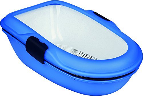 TRIXIE Bandeja Higiénica Arenero Gatos - Bandeja Sanitaria Gatera Arenero WC Gato Caja De Arena con Borde Berto 39 x 22 x 59 cm Azul TRIXIE Bandeja Higiénica Arenero Gatos - Bandeja Sanitaria Gatera Arenero WC Gato Caja De Arena con Borde Berto 39 x 22 x 59 cm Azul