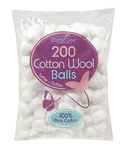 400 Cotton Wool Balls - 2 Packs of 200 by Cotton Tree 400 Cotton Wool Balls - 2 Packs of 200 by Cotton Tree