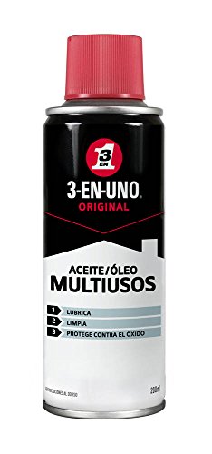 Aceite multiusos - 3 EN UNO - Spray 200 ml - Lubrica, limpia y protege contra el óxido