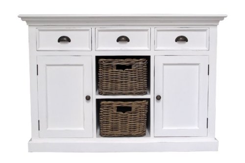 Albion Blanco Pintado Muebles de Comedor de Caoba aparador Buffet con cestas