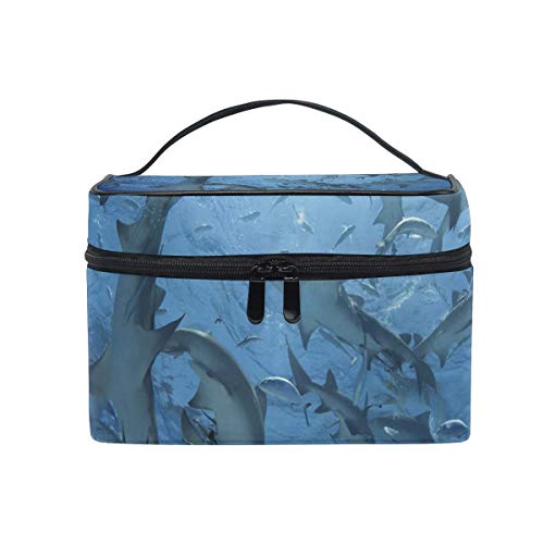 Bolsas de cosméticos Cosmetic Bag with Zipper Single Layer Ocean Sealife Animal Lemon Shark Travel Storage Bag Portable Makeup Pouch Bag Organizer Case for Women Unique