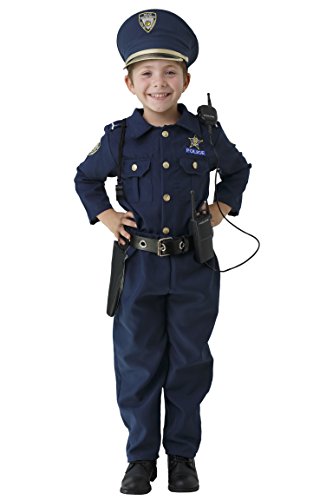 Dress Up America - Disfraz de policía Deluxe, 4-6 años, Talla S, Azul