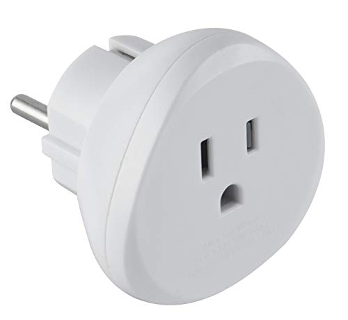 Electraline 70059 Adaptador de Viaje USA a tus enchufes de Francia/Europa, blanco Electraline 70059 Adaptador de Viaje USA a tus enchufes de Francia/Europa, blanco
