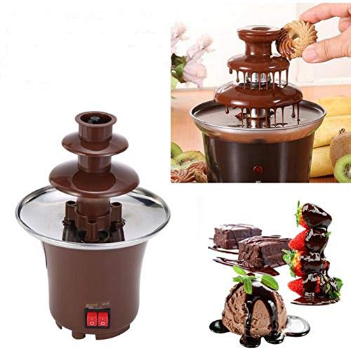 Fuente de fondue de chocolate, capacidad de 0.5 libras, fácil de montar 3 niveles, olla eléctrica de acero inoxidable para hacer chocolate para fiestas