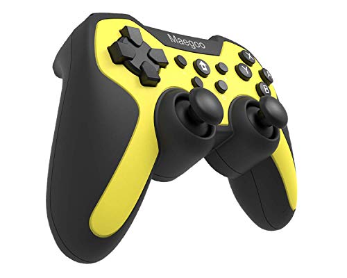 Maegoo Mando Controlador Inalámbrico para Switch, Bluetooth Remote Wireless Pro Mandos Controller Gamepad Joypad con Función Gyro Axis/Dual Shock y Turbo - Amarillo