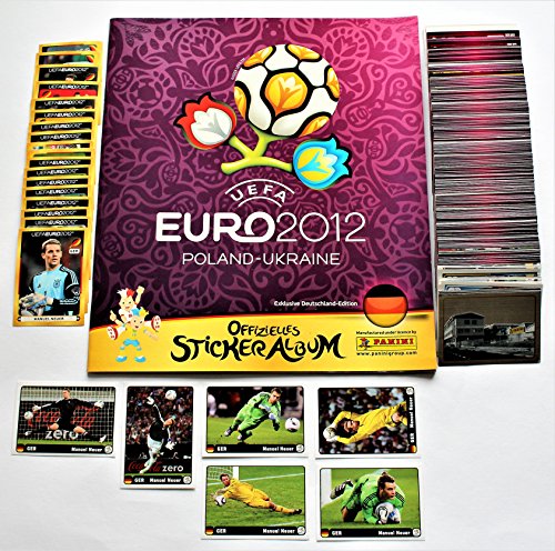 Panini Euro 2012 – Juego Completo de 540 Sticker + 20 6 Pegatinas Adhesivos D1 – D20 + Set Manuel Neuer Coca Cola + Lee álbum