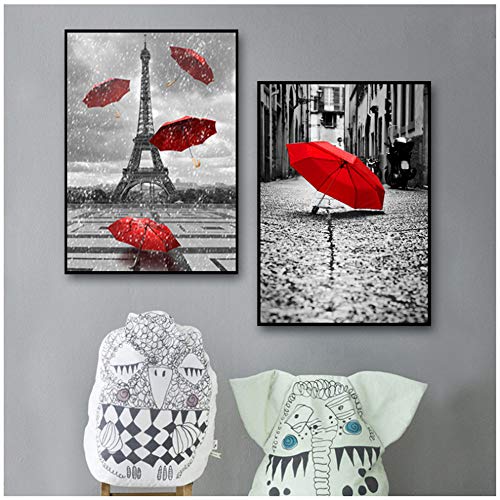 Pinturas en lienzo Torre vintage Paraguas rojo París Paisaje Impresión Arte de la pared Fotos Cartel Sala de estar Decoración para el hogar 50x70 cm x2 /19.7"x 27.6" Sin marco Pinturas en lienzo Torre vintage Paraguas rojo París Paisaje Impresión Arte de la pared Fotos Cartel Sala de estar Decoración para el hogar 50x70 cm x2 /19.7"x 27.6" Sin marco