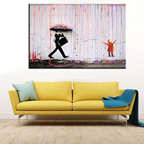 SLQUIET Graffiti Art Frameless Lienzo Pintura Lluvia Arte impresión Cartel Moderno salón impresión Pintura al óleo Cuadro sin Marco impresión Decorativa sin Marco 60x90cm SLQUIET Graffiti Art Frameless Lienzo Pintura Lluvia Arte impresión Cartel Moderno salón impresión Pintura al óleo Cuadro sin Marco impresión Decorativa sin Marco 60x90cm