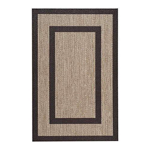 STORESDECO Alfombra vinílica Deblon – Alfombra de PVC Antideslizante y Resistente, Ideal para salón, Cocina, baño… ¡Disponible en Medidas Grandes! (160cm x 230cm, Rectángulos Marrón)