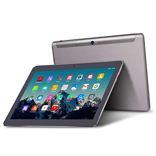 Tablet 10 Pulgadas 4G LTE Dual Sim - TOSCIDO Android 9.0 Certificado por Google GMS, Quad Core,64GM ROM,4GB RAM,Doble Altavoz Estéreo,WiFi/Bluetooth/GPS/OTG - Negro