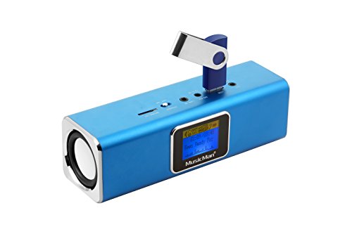 Technaxx Musicman MA - Altavoz portátil (Jack 3.5 mm, USB, MicroSD, 2 x 3 W RMS, pantalla LCD, UKW, 150 Hz - 18 kHz), color azul