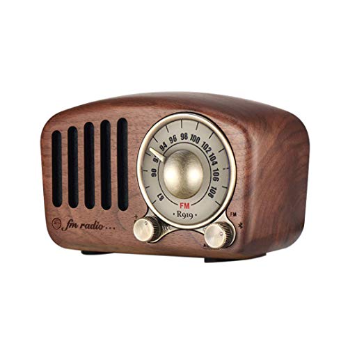 Tmand Radio Retro Vintage Altavoz - Nogal Madera Radio FM, Fuerte Bajo Mejora, Volumen Alto, 4.2 Aux. Tarjeta De TF Reproductor De Mp3