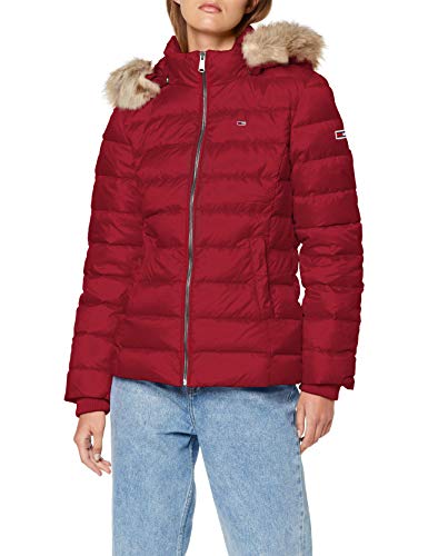 Tommy Hilfiger Tjw Essential Hooded Down Jacket Chaqueta con Capucha, Morado (Rhododendron), M para Mujer