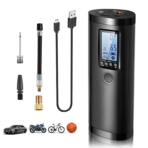 Vastar Compresor de Aire Portátil - Bomba Neumáticos con Pantalla Digital, Potencia Móvil, Luz LED, 5 Modos para Pelota/Bicicleta/Auto/Anillo de Natación Batería de Litio100PSI, 2000mAh, 20 l/min Vastar Compresor de Aire Portátil - Bomba Neumáticos con Pantalla Digital, Potencia Móvil, Luz LED, 5 Modos para Pelota/Bicicleta/Auto/Anillo de Natación Batería de Litio100PSI, 2000mAh, 20 l/min