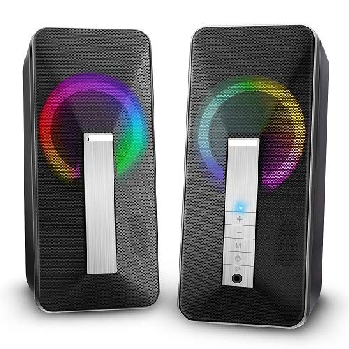 Altavoces PC Sobremesa, ELEGIANT 10W Altavoz USB & Bluetooth para Ordenador con Cable e Modo Inalámbrica, Sonido Estéreo de Doble Canal Multimedia para Ordenador Portátil Tableta Móvil MP3 Fiesta Altavoces PC Sobremesa, ELEGIANT 10W Altavoz USB & Bluetooth para Ordenador con Cable e Modo Inalámbrica, Sonido Estéreo de Doble Canal Multimedia para Ordenador Portátil Tableta Móvil MP3 Fiesta