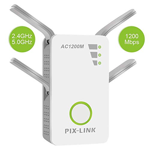 Amplificador Señal de WiFi 1200Mbps, Repetidor Wifi Extensor Enrutador Inalámbrico Punto Acceso con 4 Antenas Externas en Largo Alcance (4 Modos, 2,4G 5G, 4 Antenas, Puerto LAN/WAN, WPS)