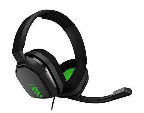 ASTRO Gaming A10 - Auriculares Gaming con Cable, Astro Audio, Peso Ligero, Resistente, 3.5 mm Audio Jack, Control Integrado en el Cable, Micrófono Volteable, PC/Mac/Xbox One/PS4, Negro/Verde