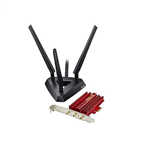 ASUS PCE-AC68 - Tarjeta de red (WiFi AC1900 PCI-E, doble banda, 3T3R, base externa con antenas)