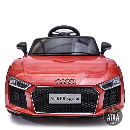 ATAA CARS Audi R8 Spyder Licenciado 12v Asiento Piel, Ruedas de Goma - Coche eléctrico para niños - Rojo ATAA CARS Audi R8 Spyder Licenciado 12v Asiento Piel, Ruedas de Goma - Coche eléctrico para niños - Rojo