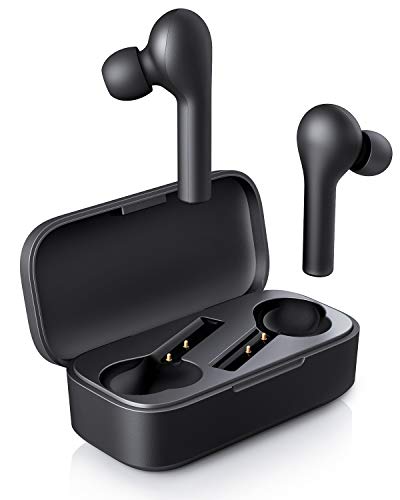 AUKEY Auriculares Bluetooth, Auriculares Inalámbricos Bluetooth 5 en la Oreja con Caja de Carga, Micrófono Incorporado, Control Táctil, Reproducción de 25 Horas para iPhone y Android