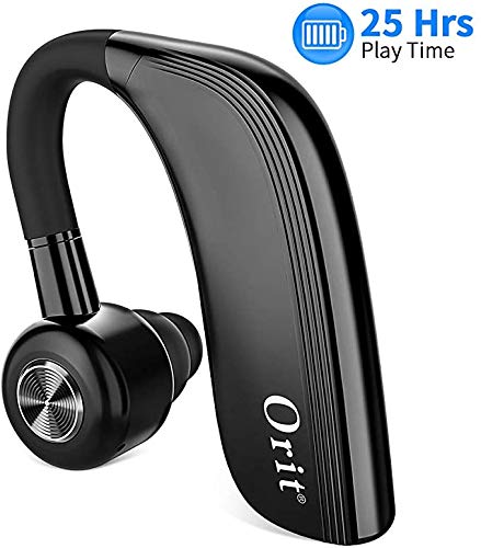 Auricular inalámbrico bluetooth, Manos Libres Bluetooth Auricular soporte para 25 horas de tiempo de conversación auricular con mic HD incorporado, reducción de ruido en el oído: llamadas de negocios