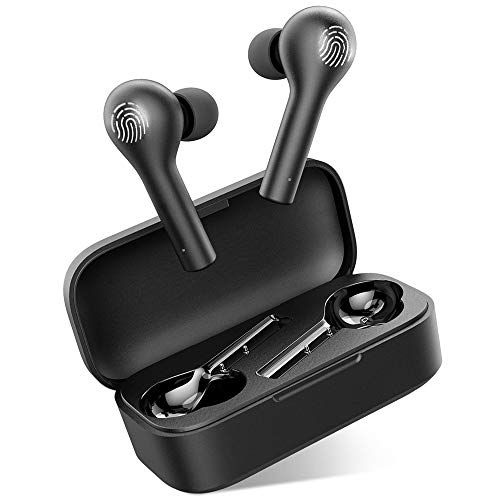 Auriculares Bluetooth con Modo de Juego, HOMSCAM Control Táctil Inteligent Auriculares Inalámbricos Bluetooth 5.0 HiFi Mini Twins Estéreo In-Ear Auriculares Sin Demora para iPhone, Android y PC