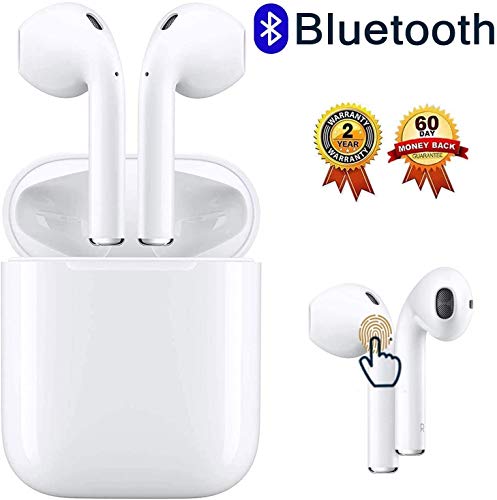 Auriculares inalámbricos Bluetooth 5.0,Control táctil, micrófono Incorporado y Caja de Carga, reducción de Ruido estéreo 3D HD,adecuados para Auriculares Android/iPhone/AirPods/Samsung