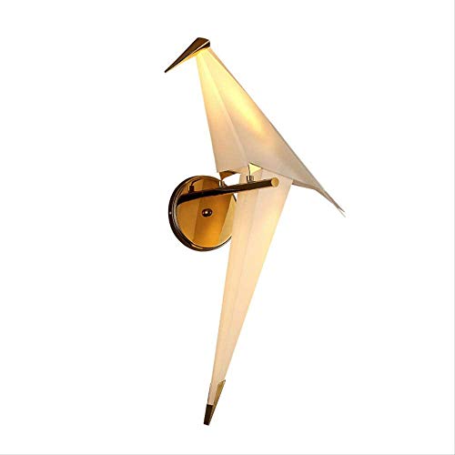 AXWT Lámpara de Pared con diseño de pájaro LED Lámpara de cabecera Lámpara de Pared con grúa de Papel Origami Creativa para el Dormitorio del ático Hall de Estudio Hall de Entrada,White