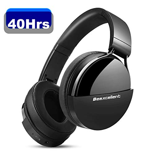 Beexcellent Q7 Auriculares Bluetooth de Diadema, Cascos Bluetooth Inalámbrico, 40hrs de Duración de la Batería, Controlador Doble de 40 mm para Usar en Tableta, Movil, TV Inteligente con Bluetooth