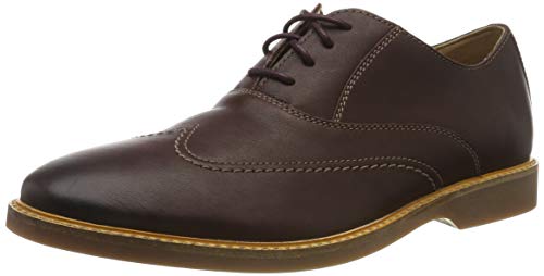 Clarks Atticus Vibe, Zapatos de Cordones Derby para Hombre, Piel de Color Granate de Color marrón, 44 EU